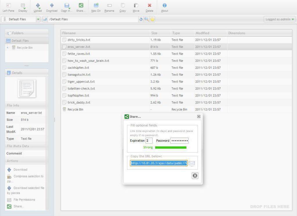 Bild Ajaxplorer Cloud Filesharing Tool