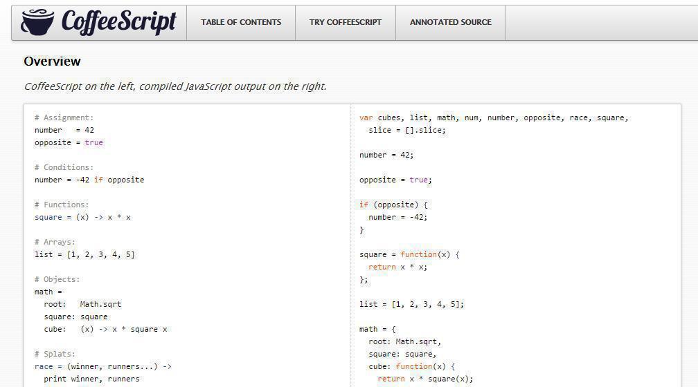 Coffeescript – Kultiviertere JavaScript-Codes