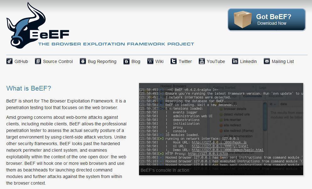 Beef – Browser Penetration Testing Framework
