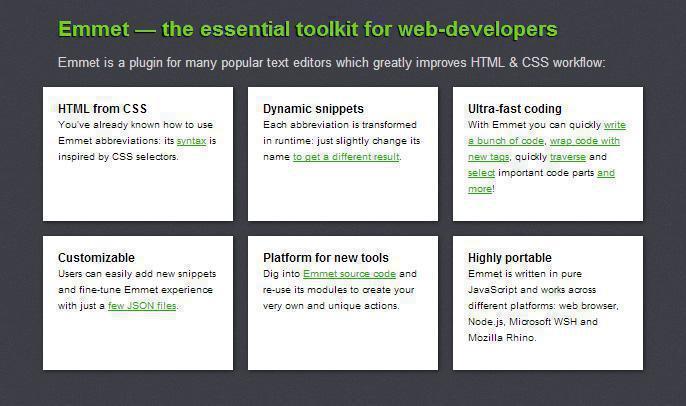 Emmet – Weltklasse Toolkit für Web-Entwickler