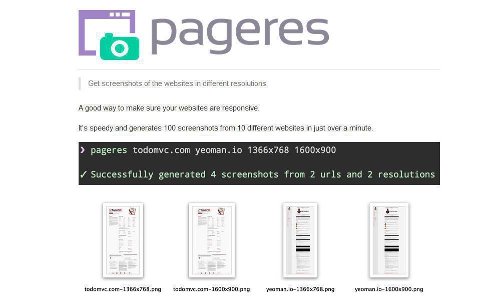 Pageres – Geschwind responsive Screenshots erstellen
