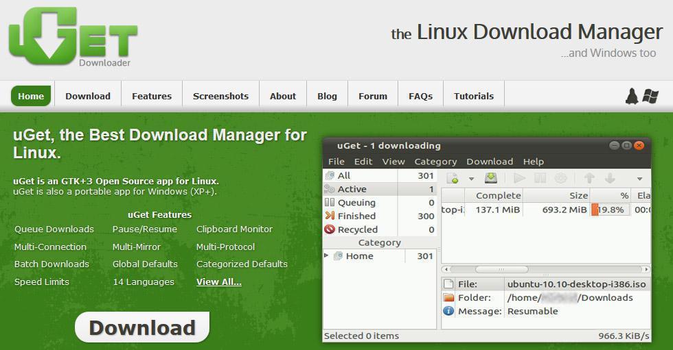 uGet – einen scharfen Download Manager für Linux und für Windows