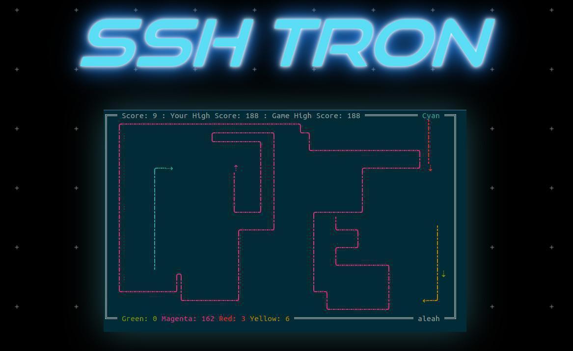 SSHTron – Online Terminal Multiplayer Tron Game über SSH