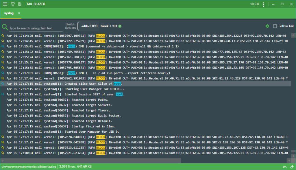 Bild - Tailblazer - Grafisches Open-Source Logfileanalyse Programm