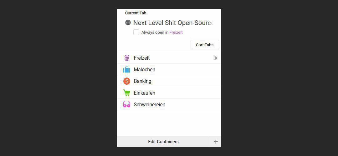 Bild - Firefox Multi-Account Containers - Open-Source Browser Tab Containers