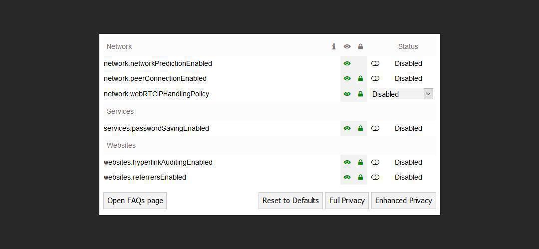 Bild - Privacy-Settings - Firefox Open-Source Built-in Security Settings