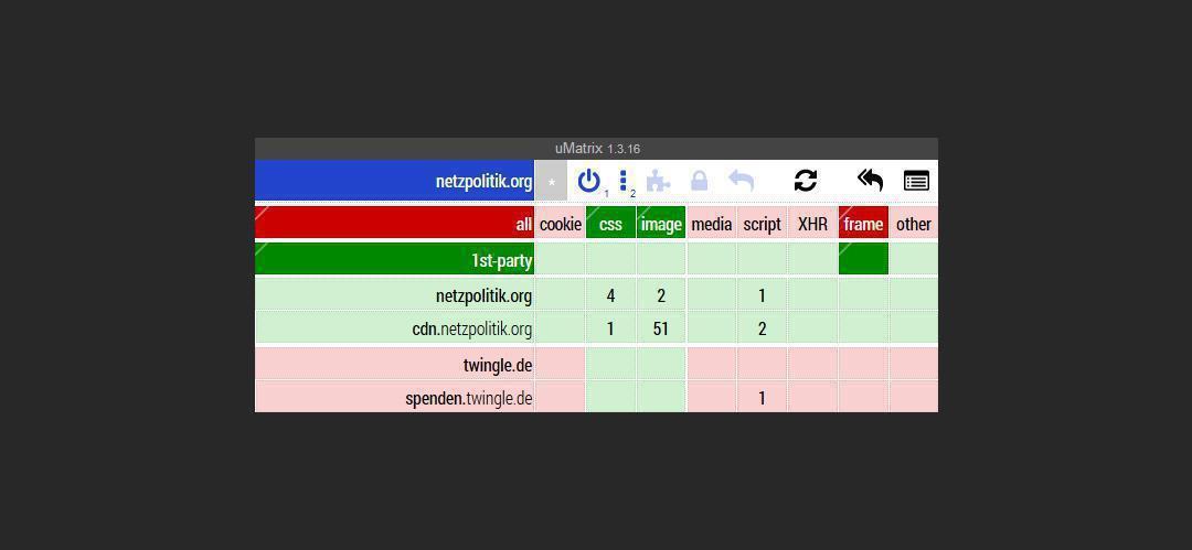 Bild - uMatrix - Firefox Browser Firewall
