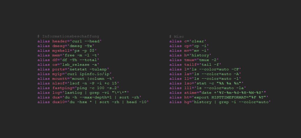 Bild - Linux Bash-Aliases Sammlung