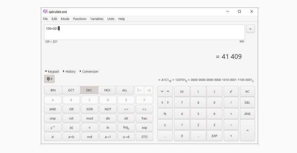 Bild Qalculate - Open-Source Taschenrechner