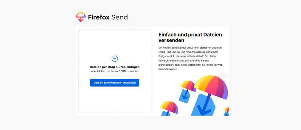 Bild - Firefox Send - Open-Source Online Filesharing Dienst