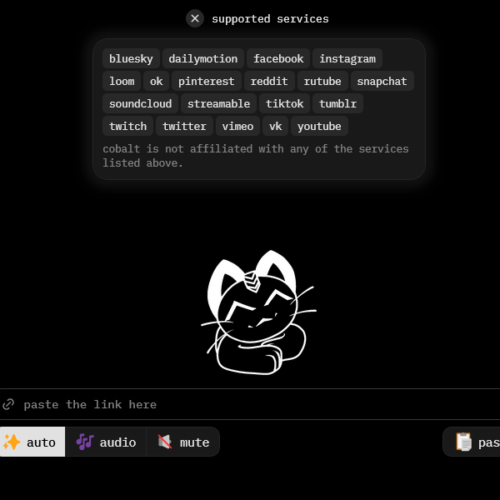 Screenshot Cobalt - Datenschutzfreundlicher Open-Source Online-Media-Downloader - Plattformen