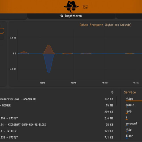 Screenshot - Sniffnet - Open-Source Netzwerkanalyse und Security Tool - Dashboard